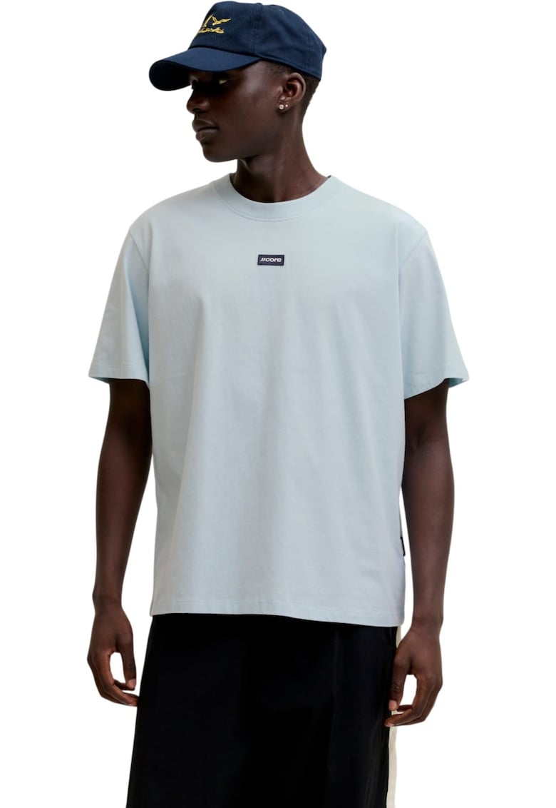 Tricou JACK &JONES Club Badge SS 61387 - Albastru deschis