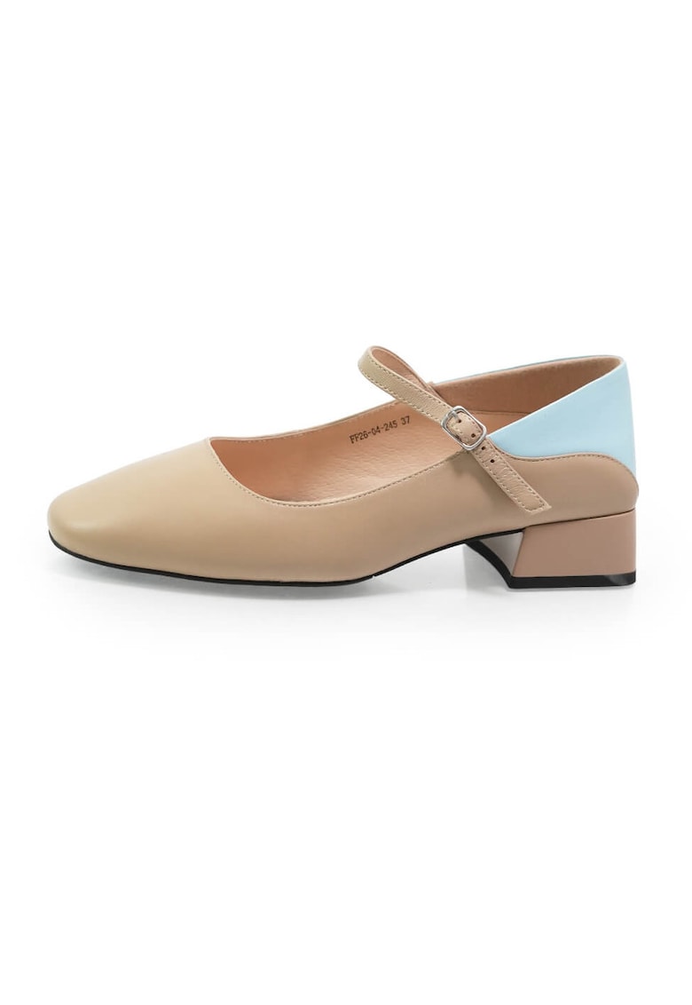 Pantofi Mary Jane 2604245 din piele naturala - Bej