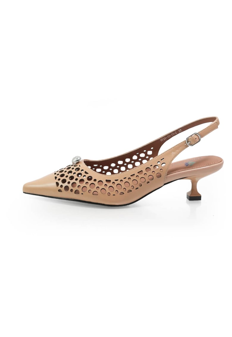 Pantofi Decupati 261111 din piele naturala Nude