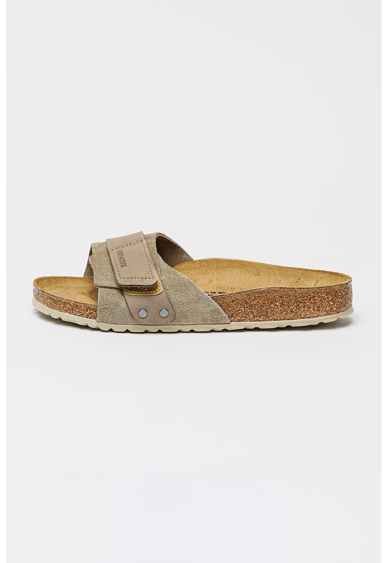 Papuci de piele intoarsa Oita - Maro taupe