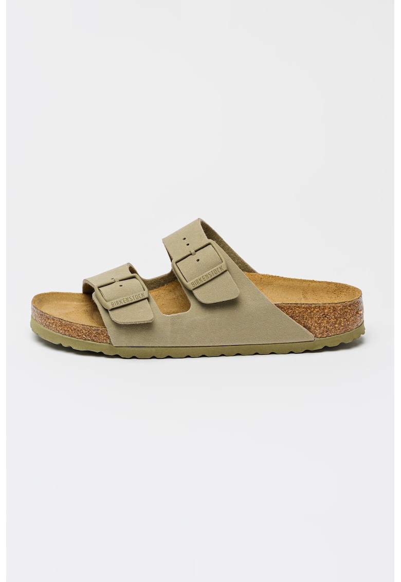 Papuci de piele ecologica Arizona - Kaki deschis