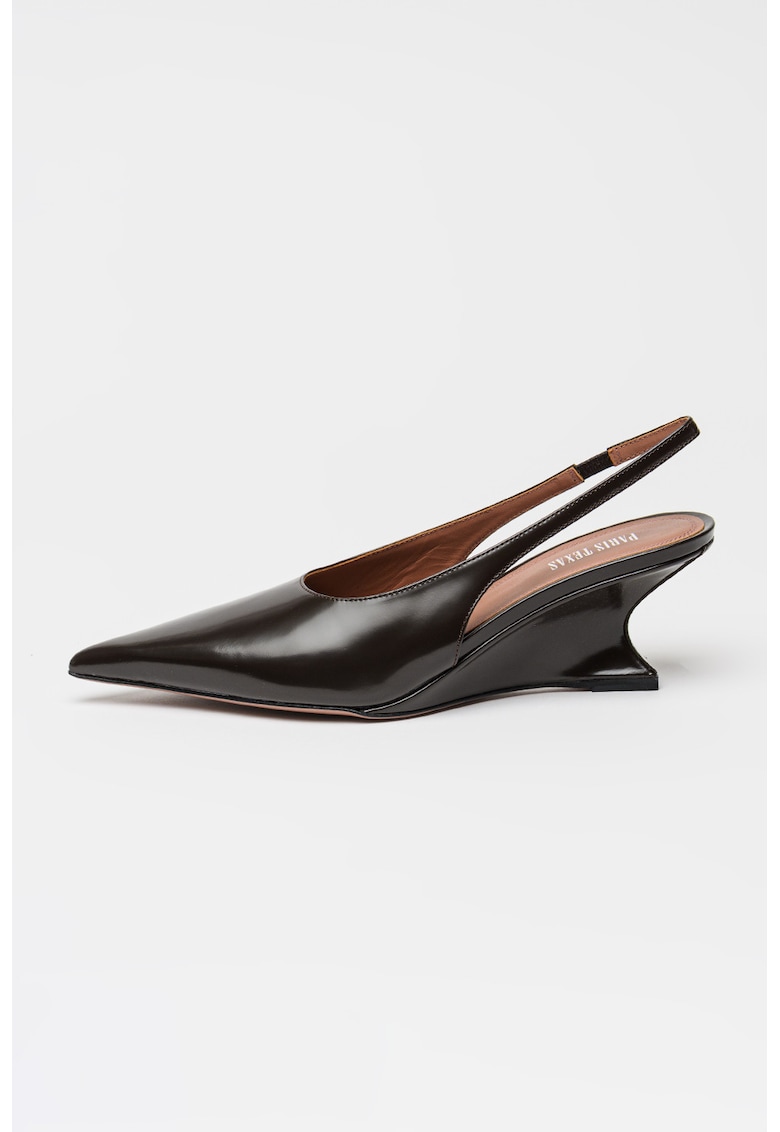 Pantofi sligback de piele Nina - Maro inchis