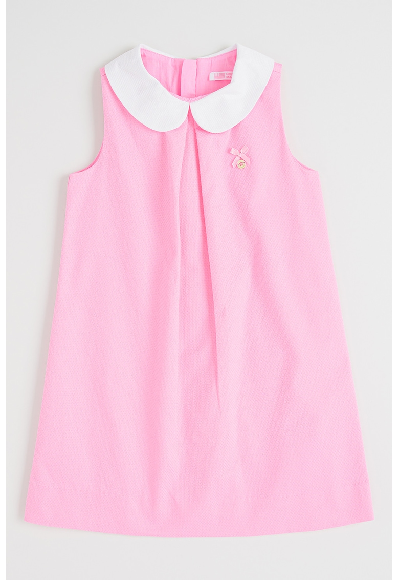 Rochie fara maneci cu guler Peter Pan - Roz pastel