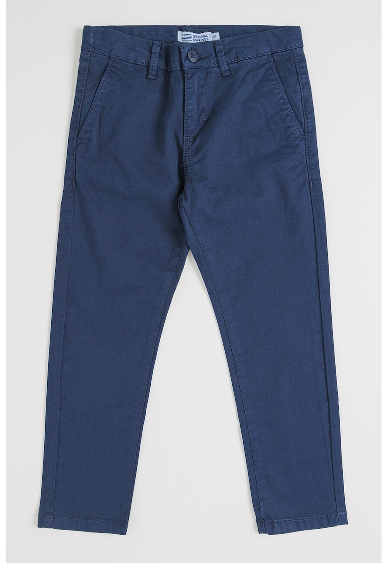 Pantaloni chino cu model uni - Bleumarin