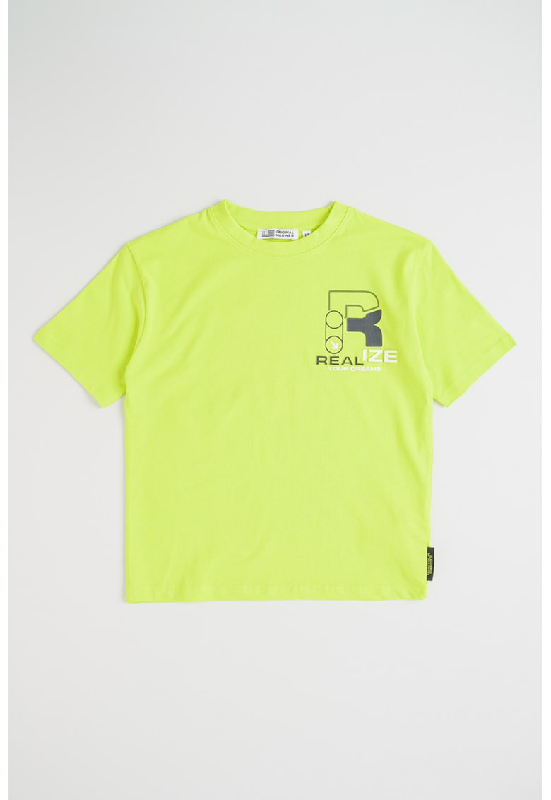 Tricou din bumbac cu imprimeu pe partea din spate - Verde lime