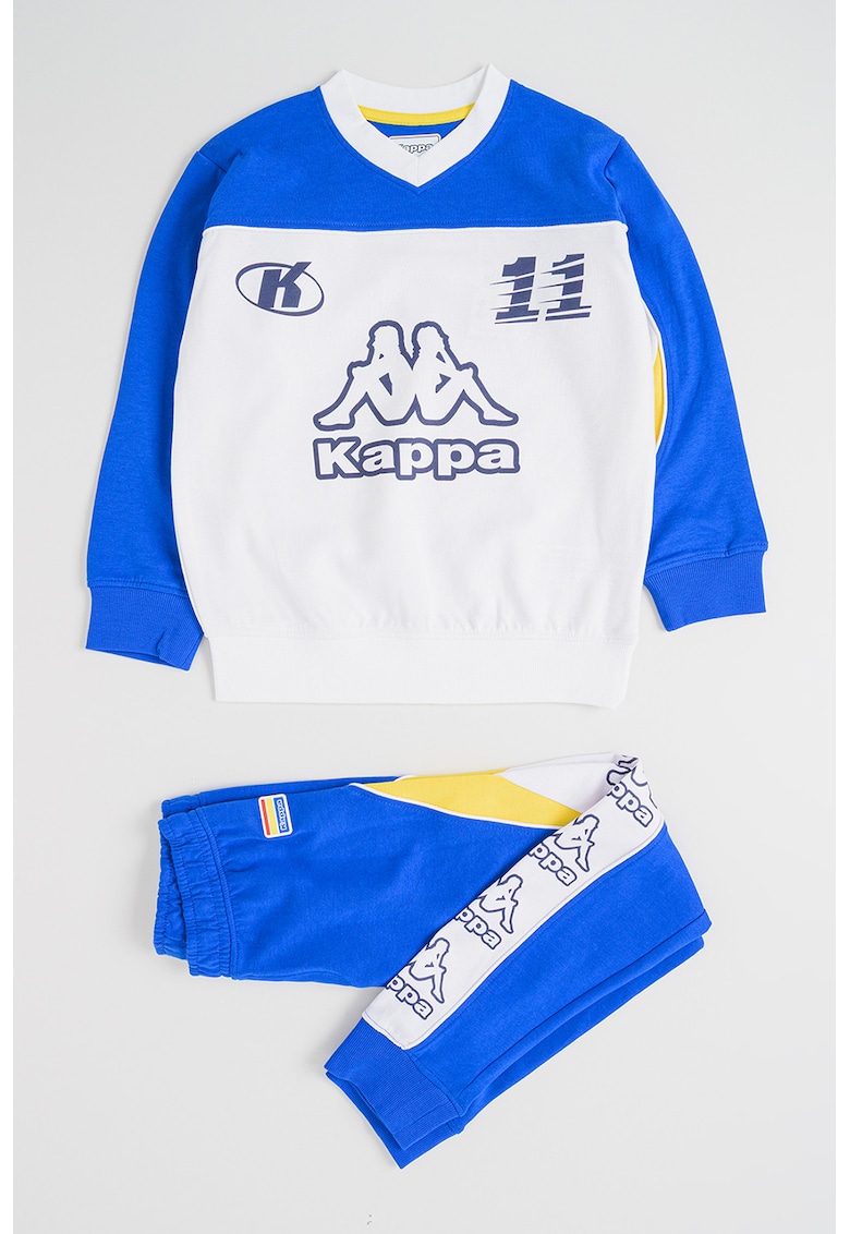 Trening cu model logo si talie elastica Capsule - Alb/Galben/Albastru royal