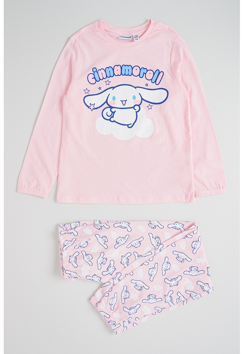 Pijama cu model si talie elastica Cinnamoroll - Roz deschis