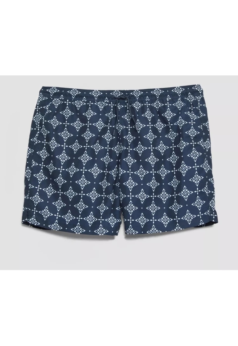 Big Sizes Costum de baie barbati big sizes - imprimeu cu model - Relaxed Fit - Bleumarin inchis -
