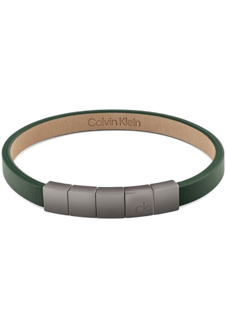 Bratara din piele 35100063 - Argintiu - Verde