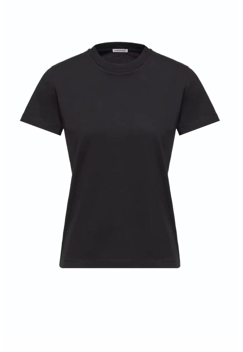 Embroidered Logo Cotton T-Shirt Black - Negru