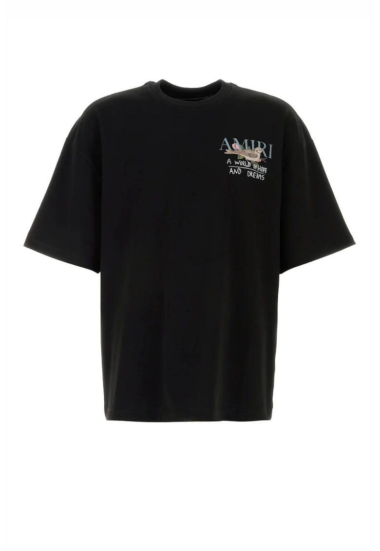 Black cotton oversize men t-shirt Hope and dreams os tee - Negru