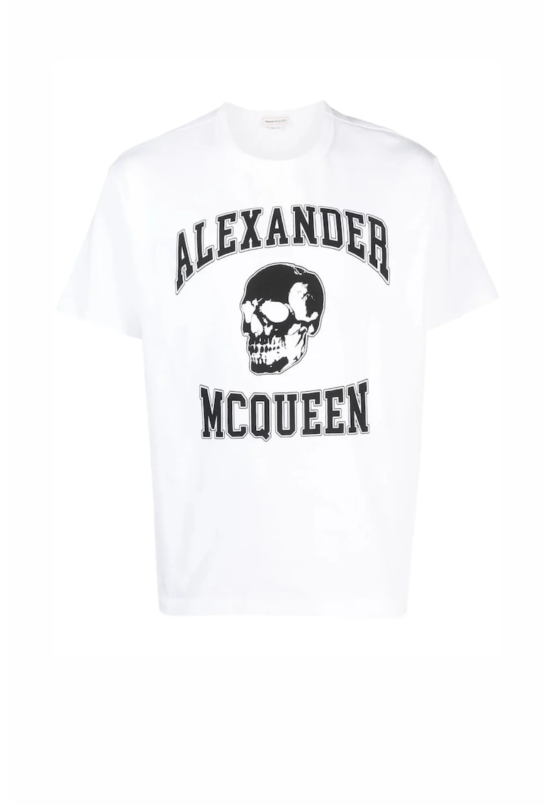 skull logo-print T-shirt White - Alb