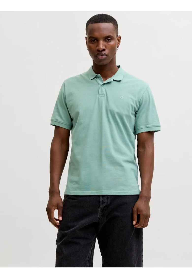 Tricou polo Basic - Slim Fit - din bumbac - Verde deschis