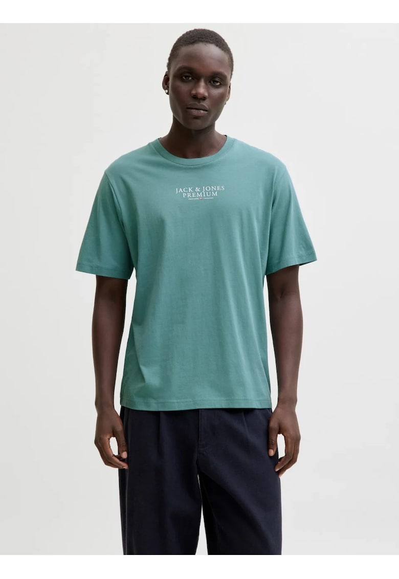 Tricou barbati cu imprimeu text Jack & Jones Premium - Verde deschis -