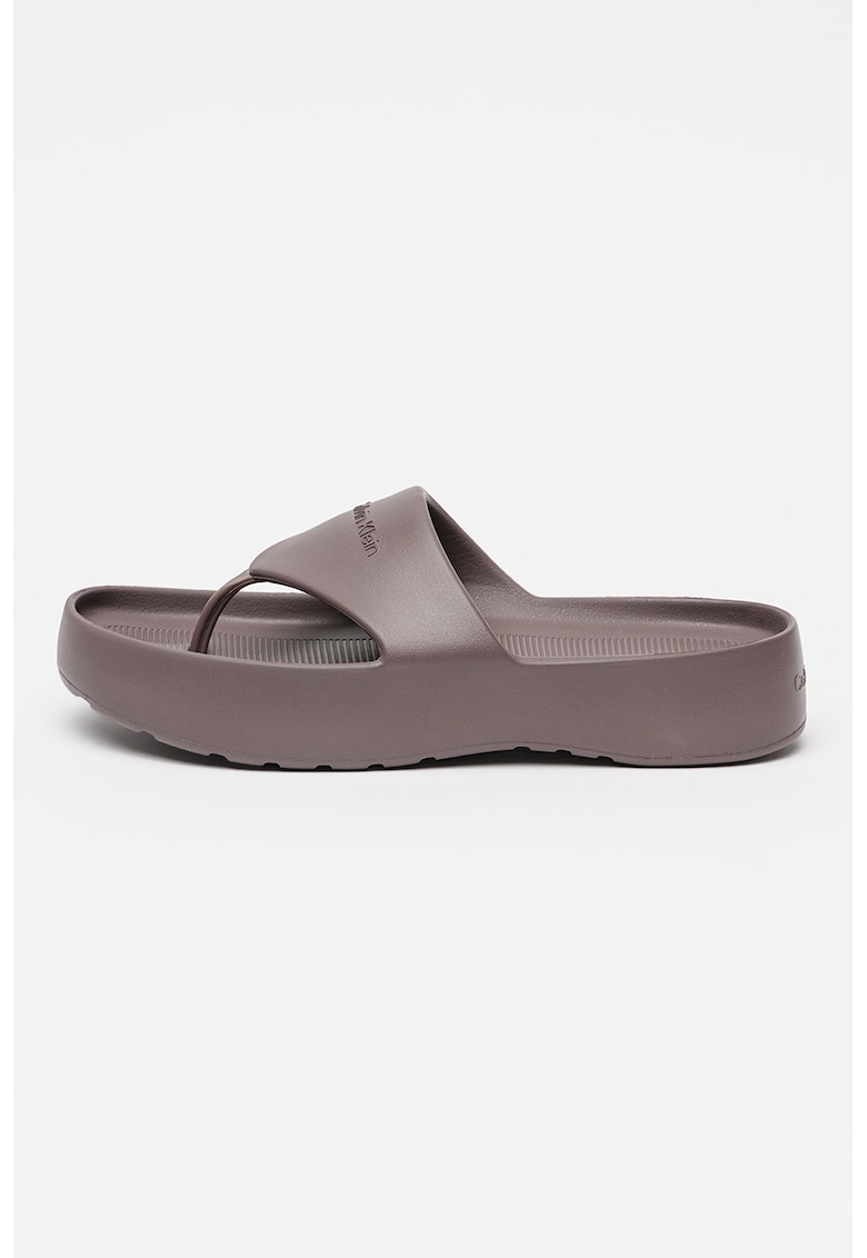 Papuci flip-flop uni cu logo - Violet prafuit