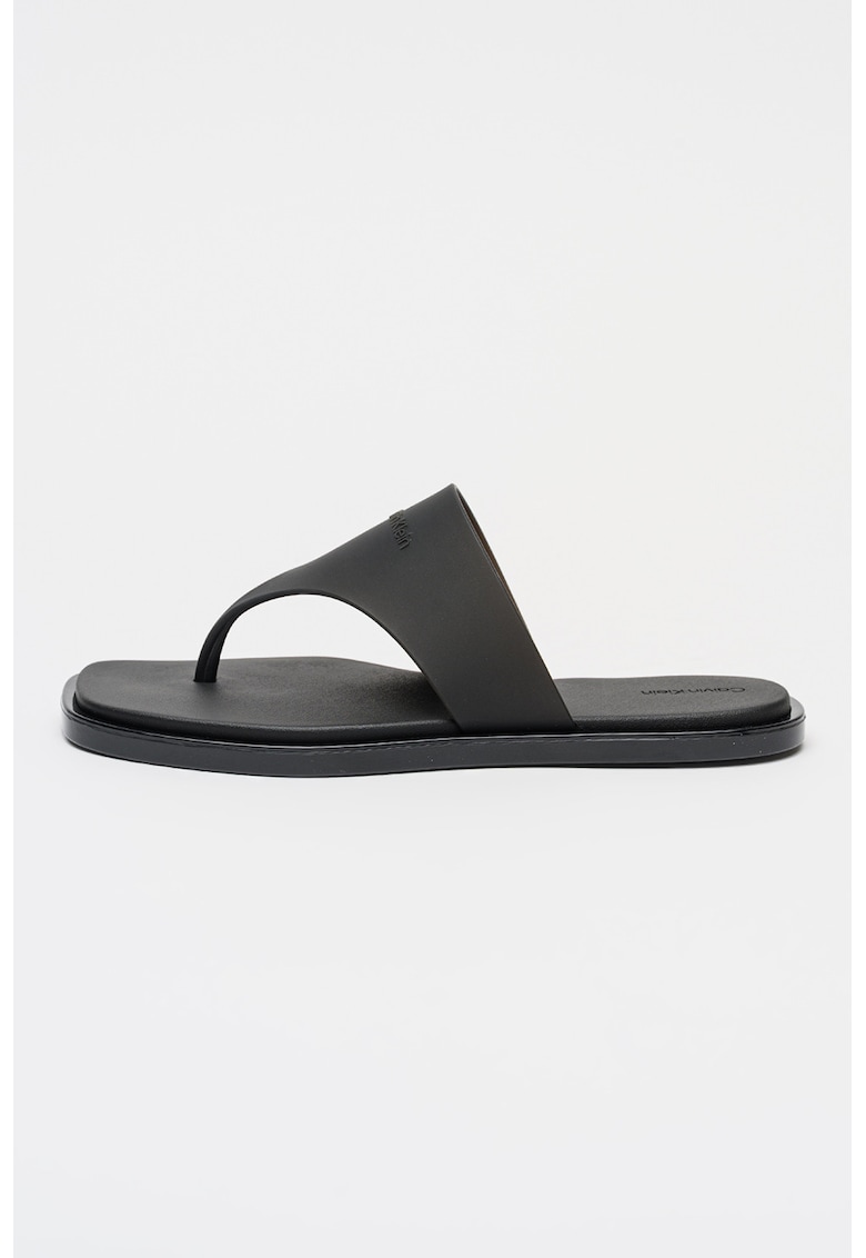 Papuci flip-flop cu bareta lata - Negru
