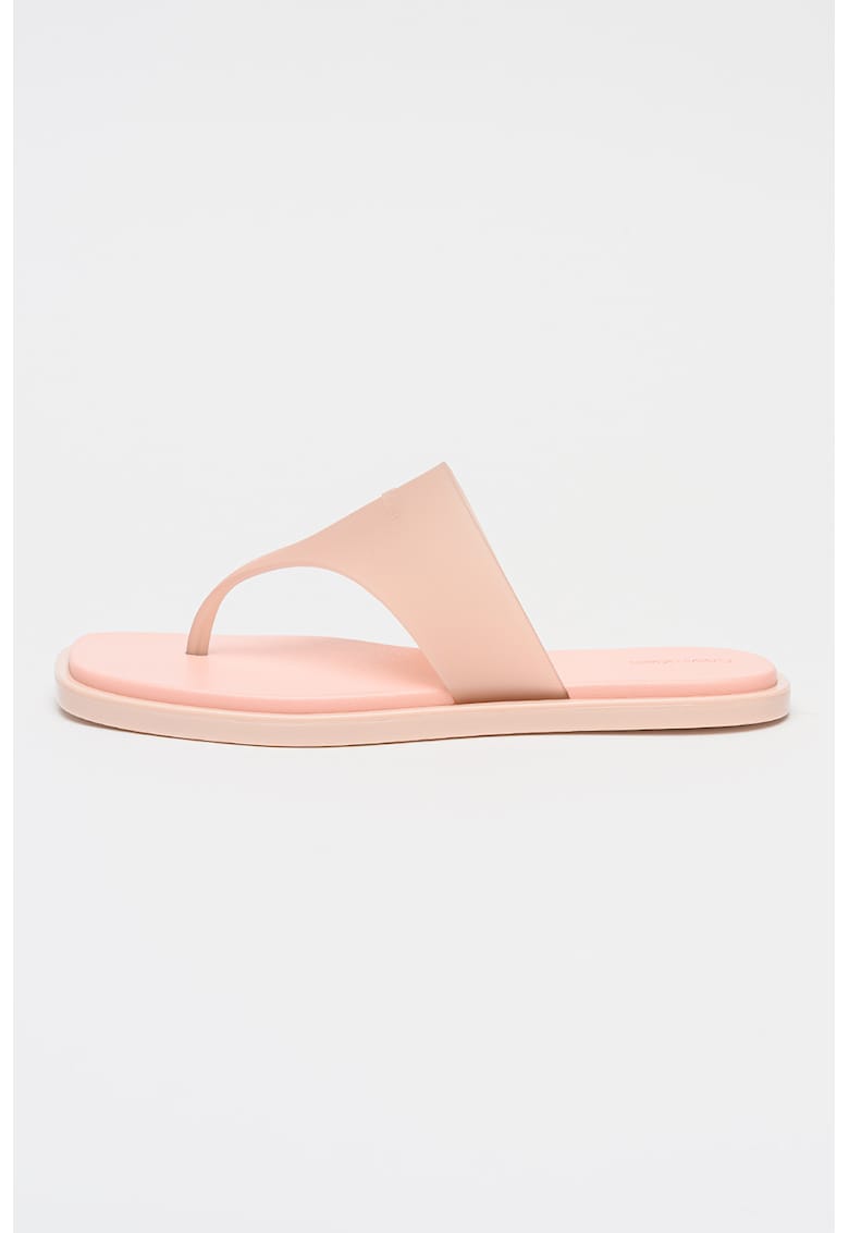 Papuci flip-flop cu bareta lata - Roz pal