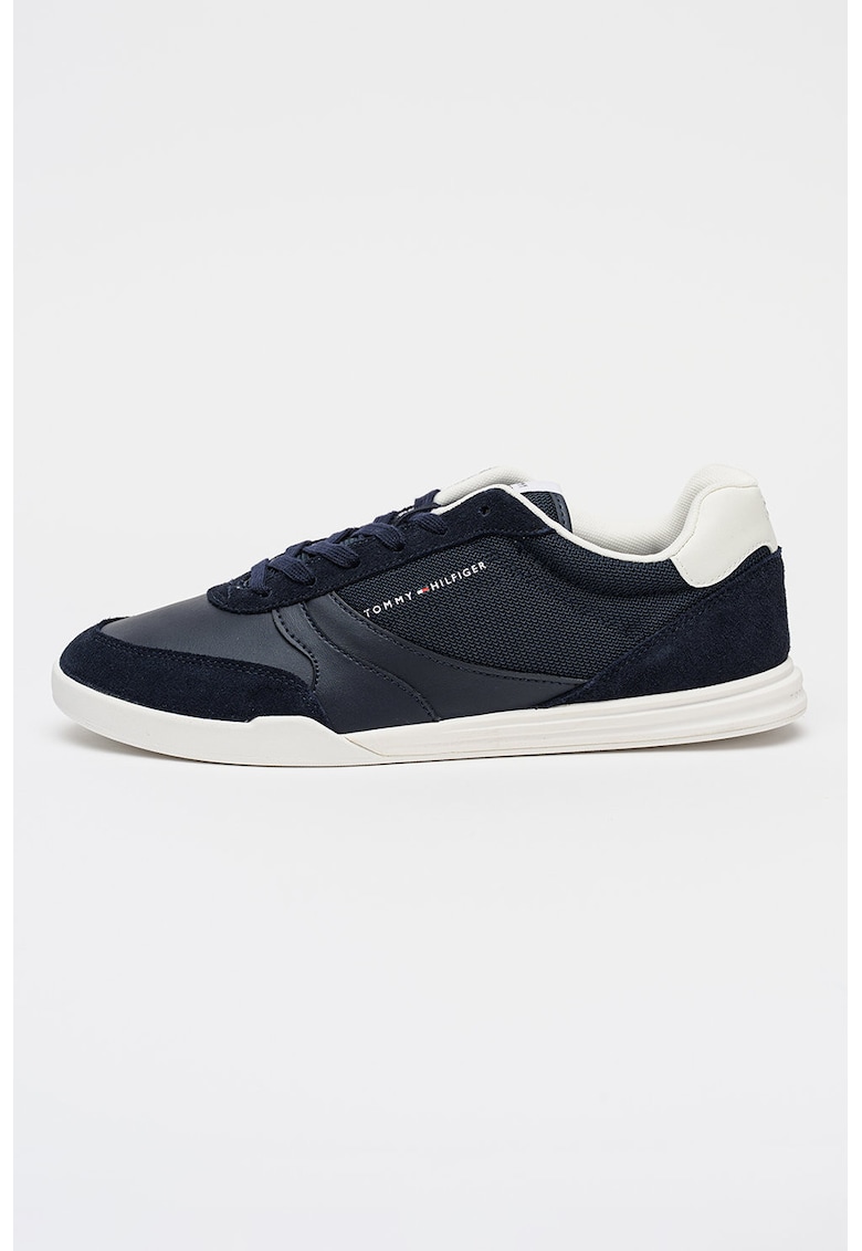 Pantofi sport low-cut cu segmente de piele intoarsa - Albastru inchis/Bleumarin