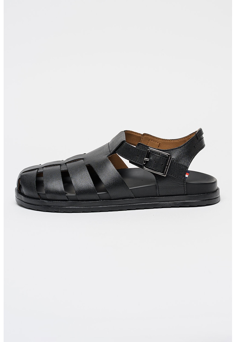 Sandale fisherman din piele - Negru