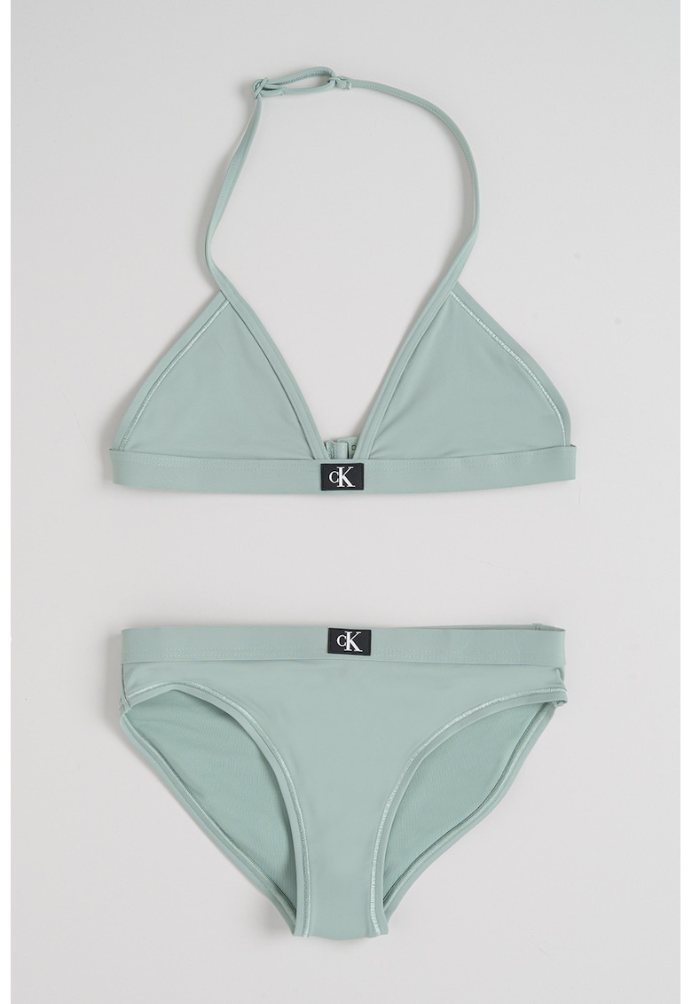 Costum de baie cu logo - 2 piese - Verde fistic