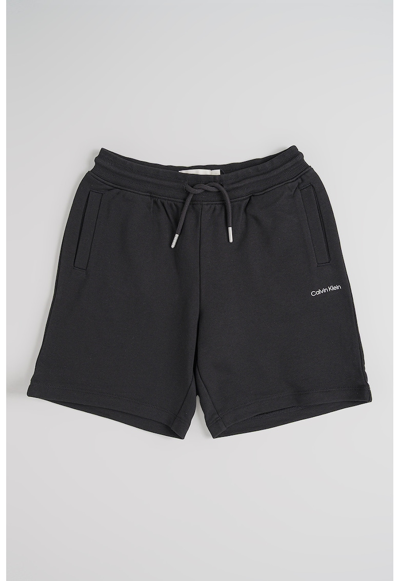 Pantaloni scurti din bumbac organic cu logo - Negru