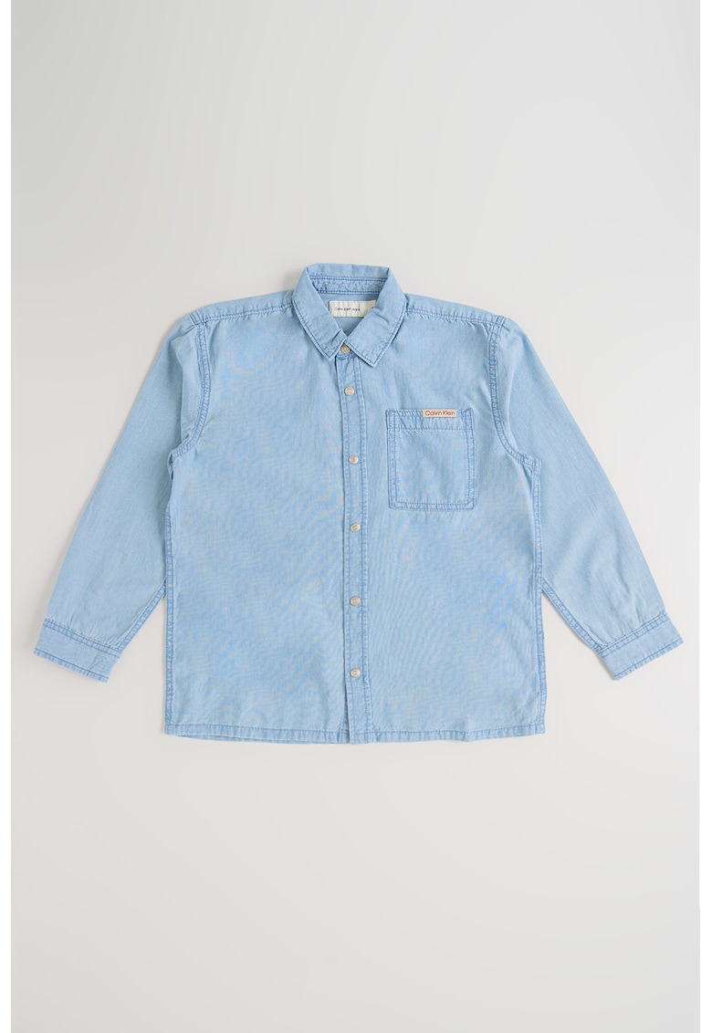 Camasa regular fit din bumbac organic - Albastru pastel