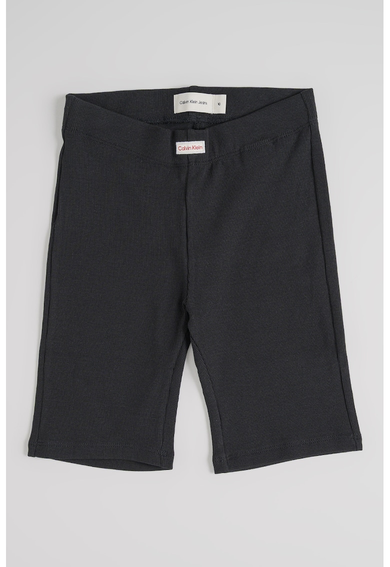 Pantaloni scurti cu logo in talie - Negru