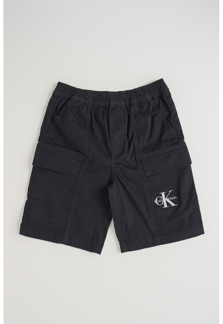 Pantaloni scurti cu buzunare multiple - Negru