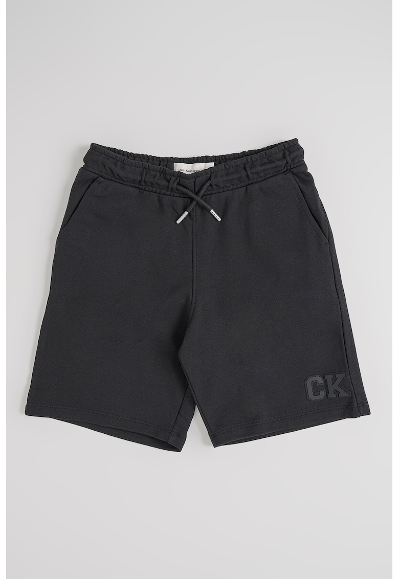 Pantaloni scurti cu snur in talie - Negru