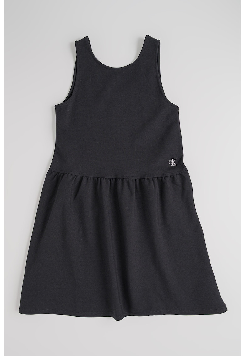 Rochie evazata cu decolteu rotund - Negru