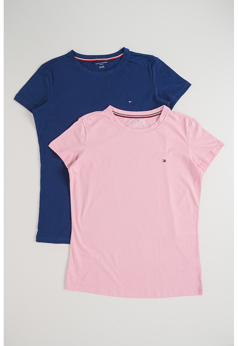Set de tricouri din bumbac- 2 piese - Lila/Bleumarin