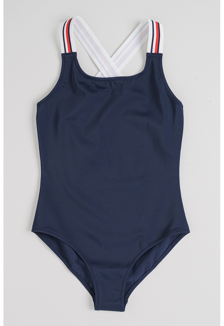 Costum de baie intreg cu bretele incrucisate pe spate - Bleumarin