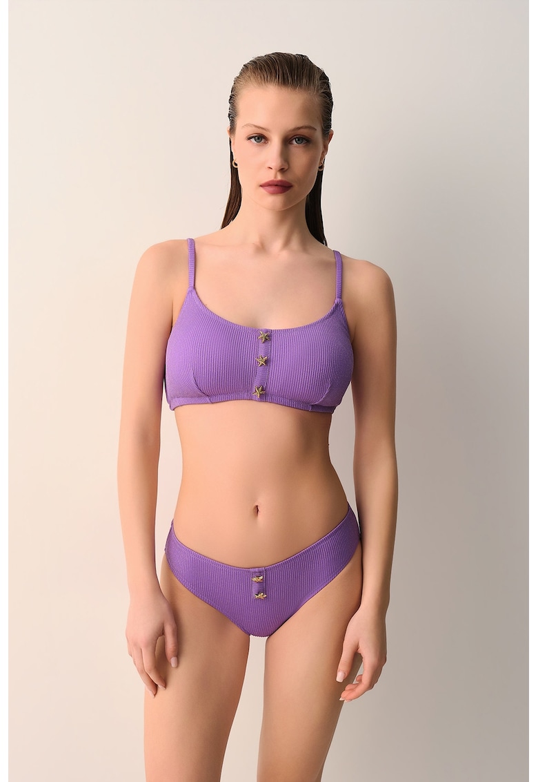 Slip texturat cu detalii metalice - Lila