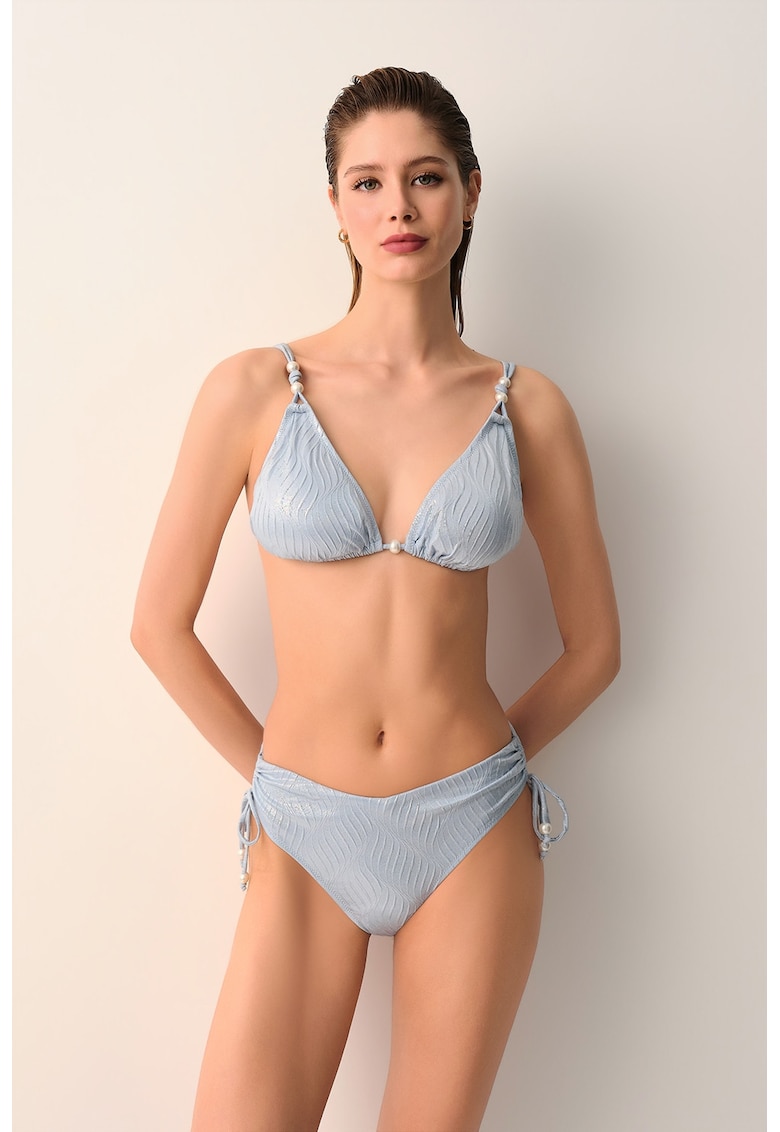 Slip clasic cu aspect metalizat - Albastru glaciar