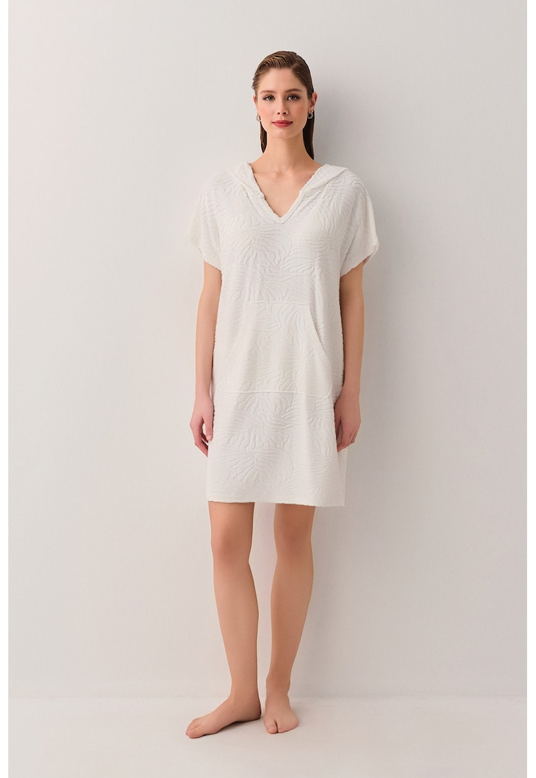 Rochie-hanorac din amestec de bambus Melina - Alb