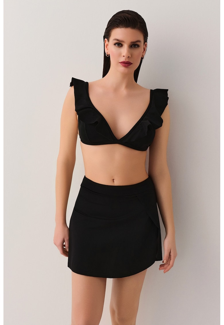 Fusta de baie cu slit lateral - Negru