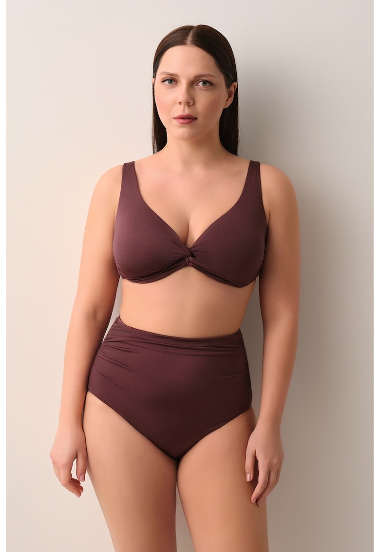 Slip cu talie inalta - Maro cognac