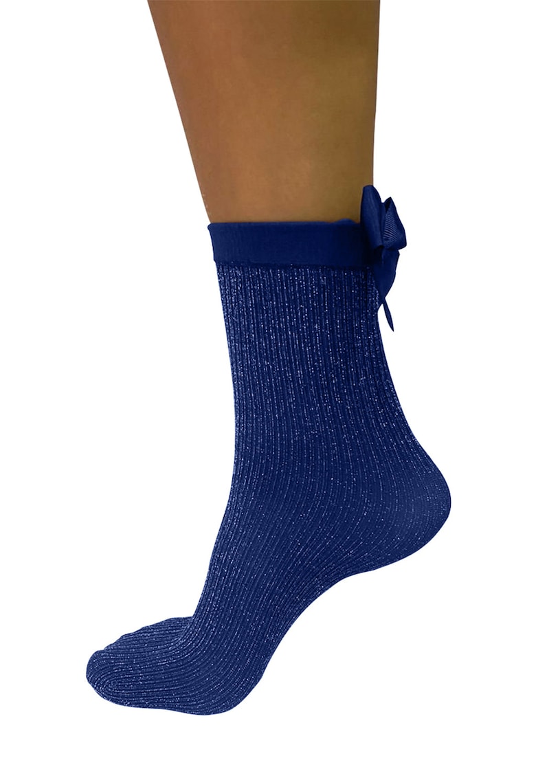 Sosete scurte cu insertii de lurex - Bleumarin