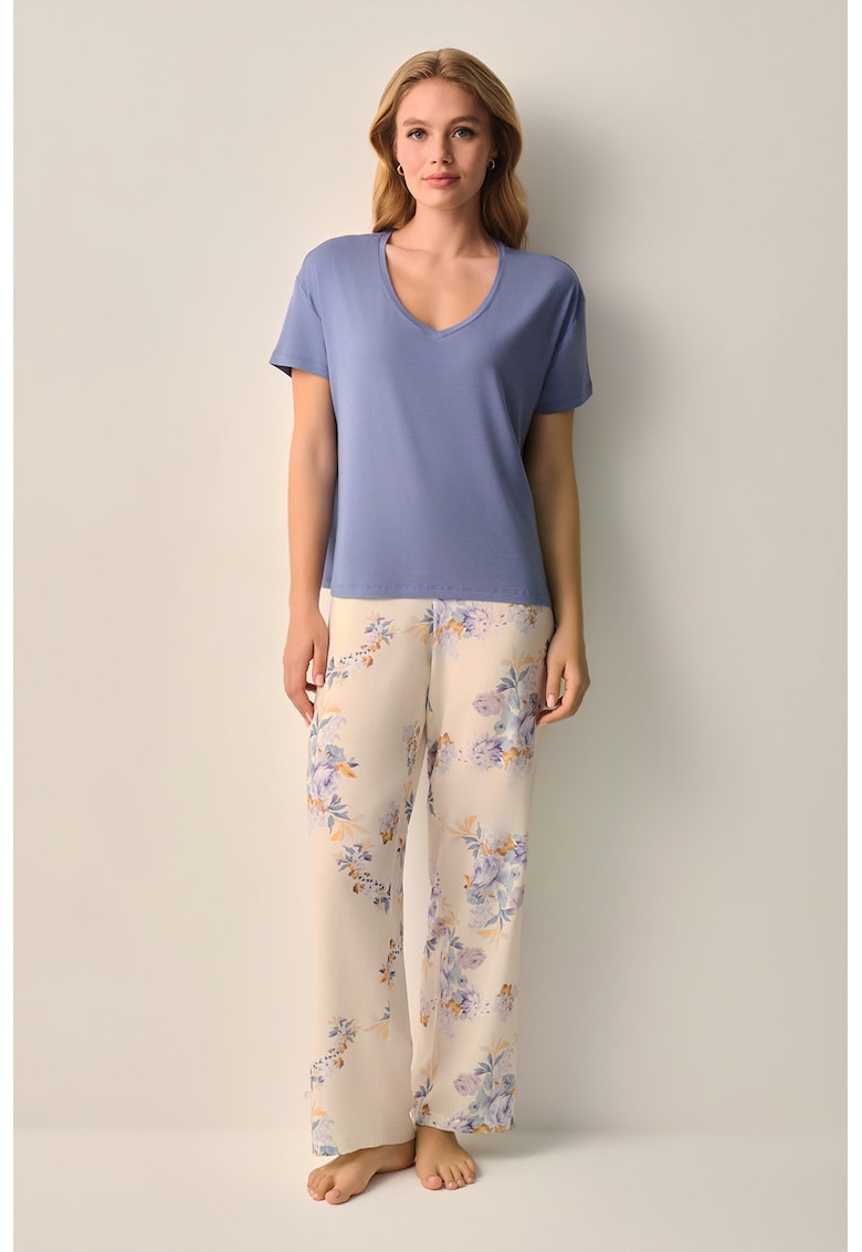 Pijama cu maneci scurte - Albastru indigo