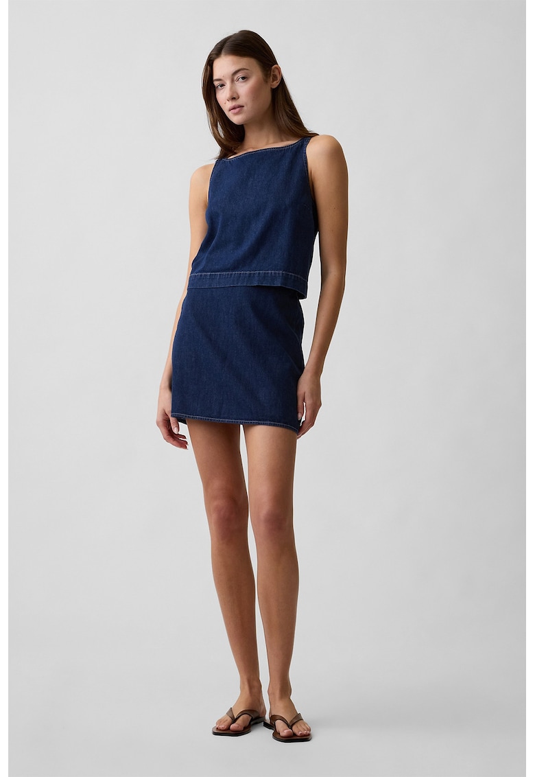 Fusta mini de denim - Bleumarin