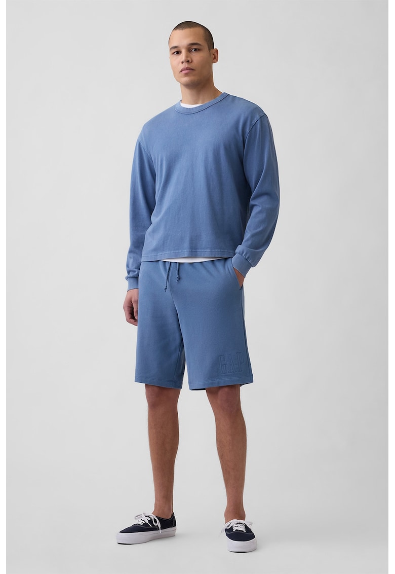 Pantaloni de trening cu snur de ajustare in talie - Albastru inchis