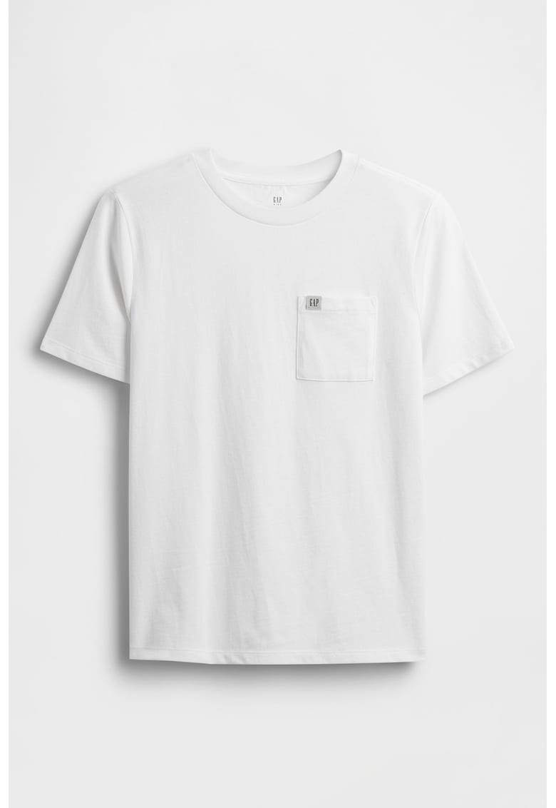 Tricou de bumbac cu decolteu la baza gatului