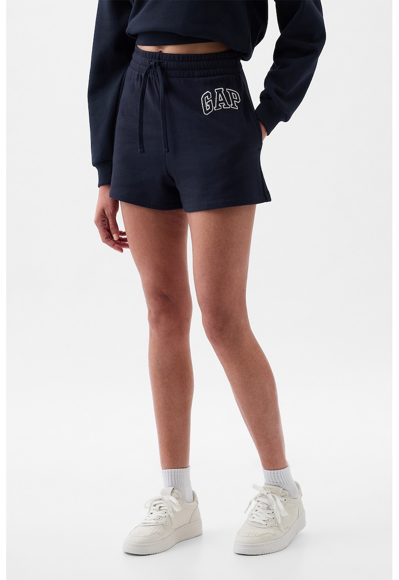Pantaloni scurti de trening cu logo - Bleumarin