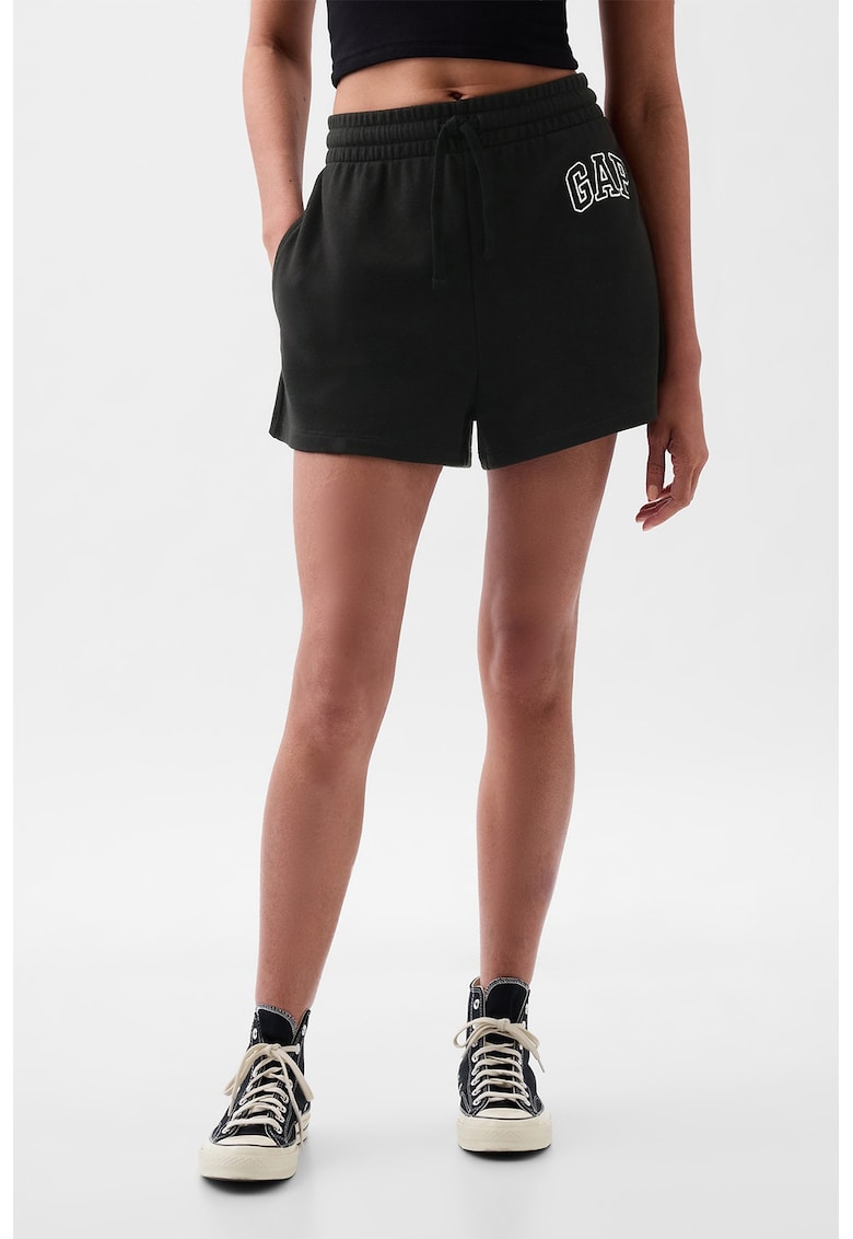 Pantaloni scurti de trening cu logo - Negru