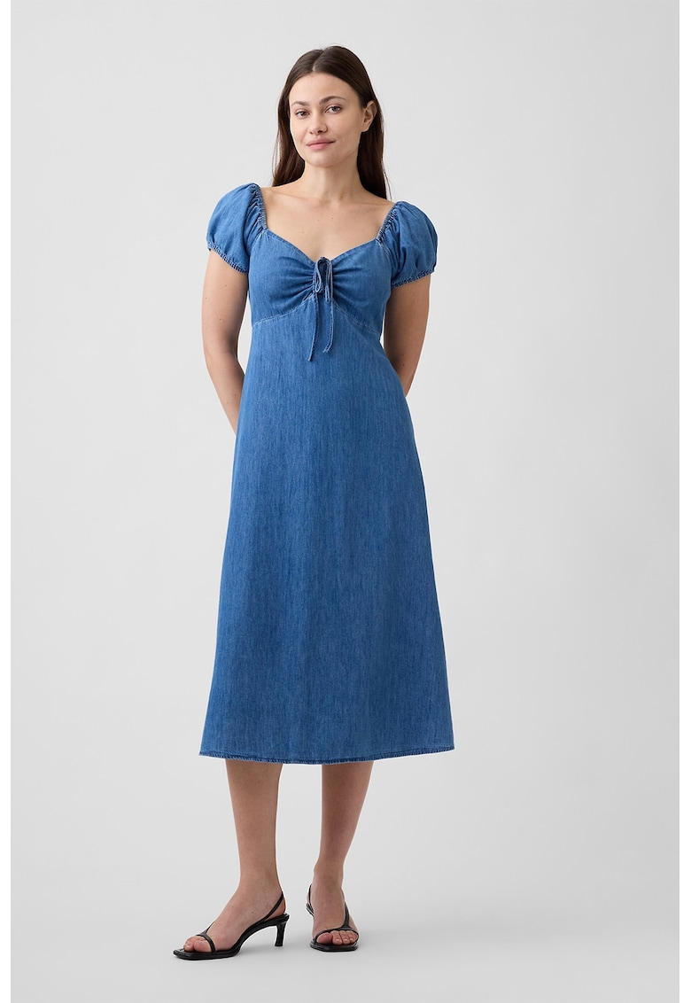 Rochie midi din denim - Albastru