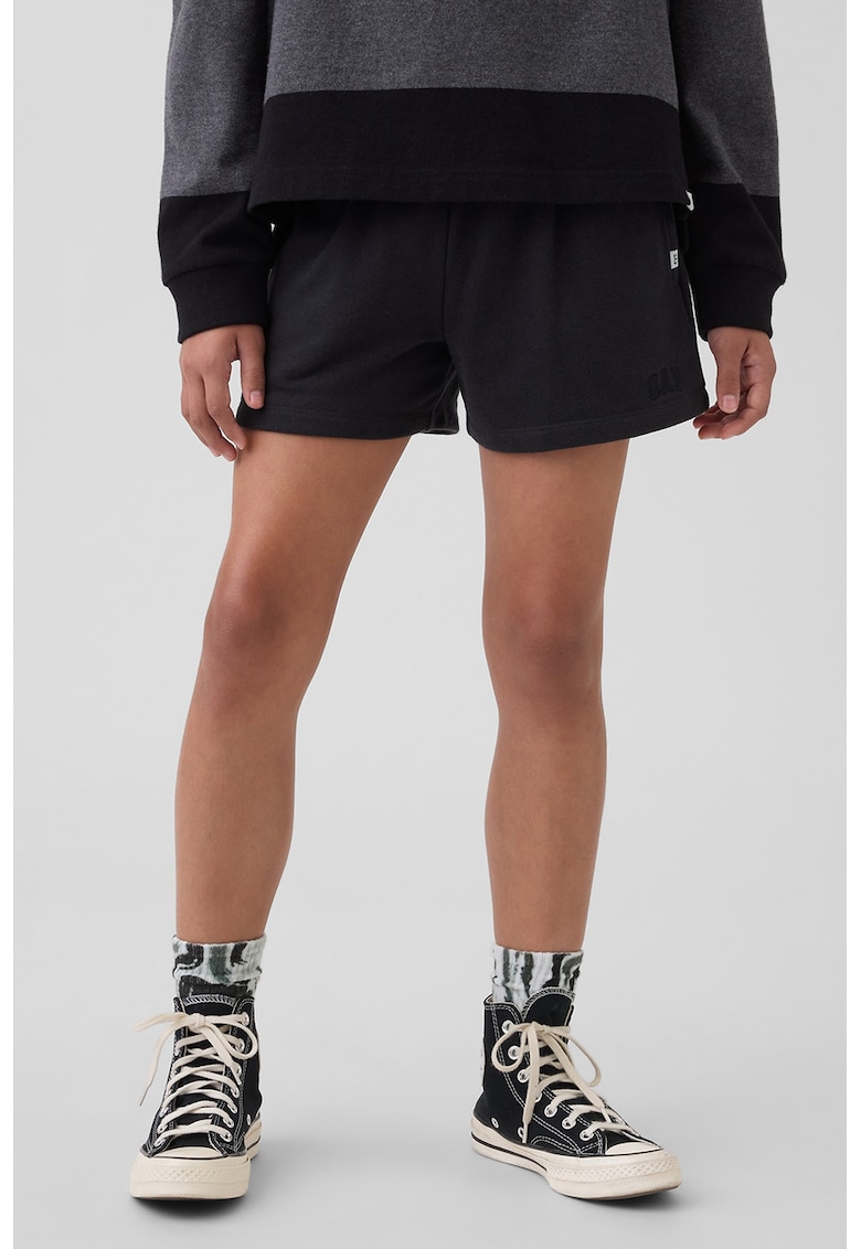 Pantaloni scurti de trening cu aplicatie logo - Albastru inchis