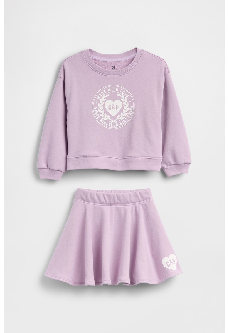 Set de fusta si bluza de trening din amestec de bumbac - Lila