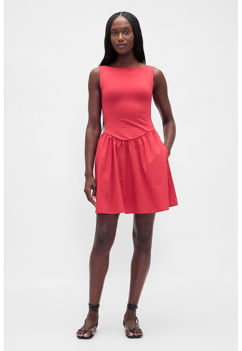 Rochie cu buzunare laterale - Rosu