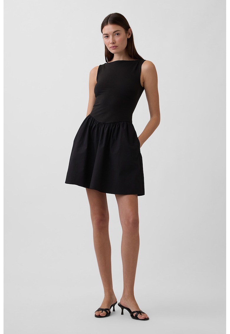 Rochie cu buzunare laterale - Negru
