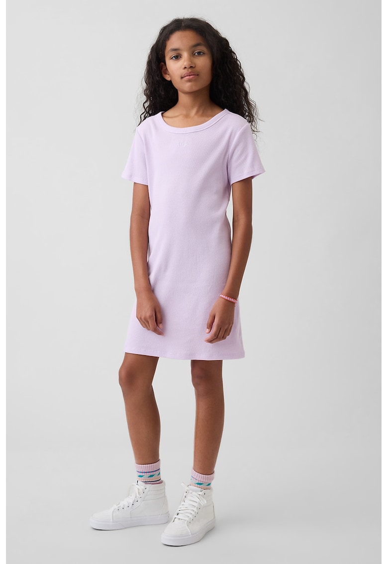 Rochie din bumbac cu logo - Lila